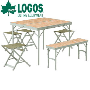 ロゴス LOGOS Life ベンチテーブルセット6 テーブル 折りたたみ 6人用 軽量 椅子付き 折り畳みテーブル ピクニックテーブル アウトドアテーブル パラソルホール付き おしゃれ 人気 アウトドア用品 キャンプ用品