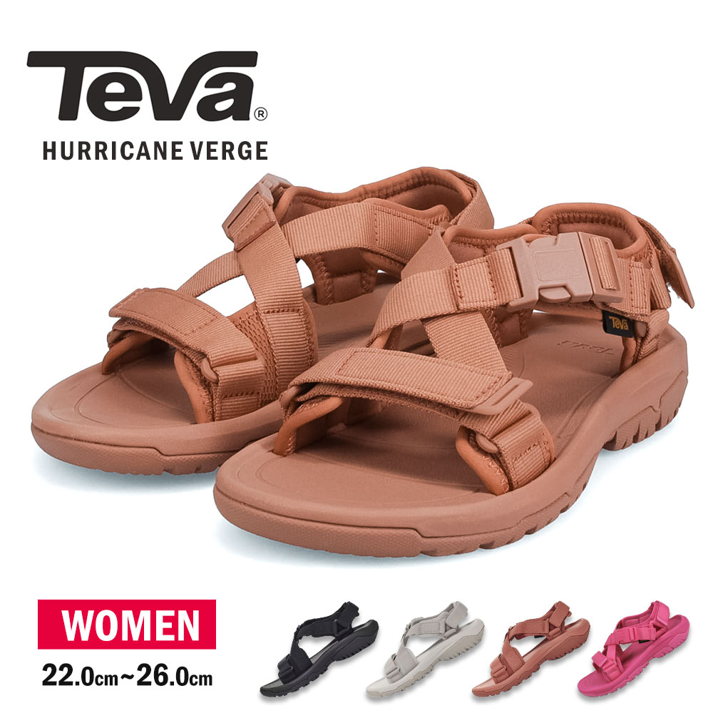 TEVA テバ ハリケーン バージ Hurricane Verge サンダル レディース ストラップ スポーツサンダル アウトドア キャンプ 黒 ブラック グレー ピンク スポサン 軽量 リゾート 歩きやすい ぺたんこ フラット バックストラップ 脱げない 走れる 軽い 1121535 送料無料