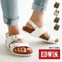 エドウィン コンフォートサンダル メンズ バックストラップ おしゃれ 脱げにくい サンダル フットベッド アーチサポート 痛くない カジュアル アメカジ ゆったり 幅広 疲れにくい レジャー アウトドア 天然コルク ブラック ダークブラウン ネイビー ホワイト 1002