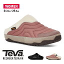 TEVA サボサンダル レディース 冬 裏起毛 暖かい 防寒 クロッグシューズ スリッポン レディース 軽量 防滑 キャンプ アウトドア スリッパ ストラップループ キャンプシューズ REEMBER TERRAIN テバ リエンバー ピンク 黒 1129582