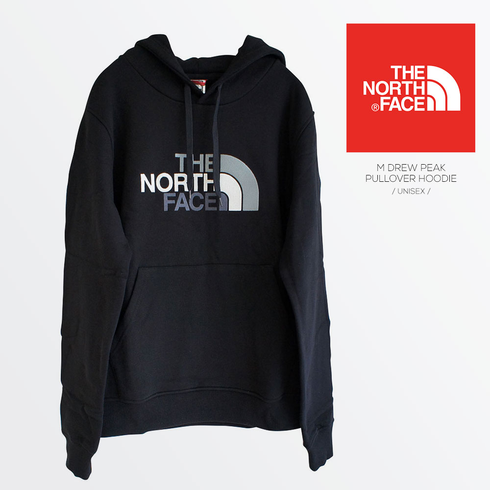 楽天Celeble 楽天市場店THE NORTH FACE ザ ノースフェイス 裏起毛 ロゴ刺繍 フード ドリュー ピーク プルオーバー フーディ プルパーカー 長袖 パーカー フロントロゴ メンズ レディース ユニセックス 黒 ブラック M DREW PEAK PULLOVER HOODIE NF00AHJY