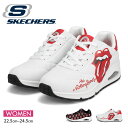 スケッチャーズ スニーカー レディース ローカット ローリングストーンズ コラボ 黒 ブラック 白 ホワイト SKECHERS StreetxThe Rolling Stones: Uno 177964 177965