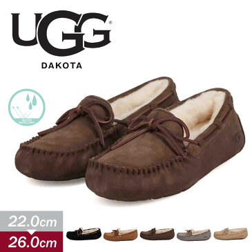 アグ モカシン レディース ugg dakota ダコタ ムートン 本革 スエード あったか 防寒 保温 シープスキン ファー 撥水 防汚 ぺたんこ リボン ボア スリッポン カジュアルシューズ 歩きやすい 黒 ブラック ブラウン グレー キャメル 1107949 送料無料