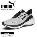 プーマ ランニングシューズ メンズ レディース 運動靴 ウォーキングシューズ スニーカー スポーツ フィットネス トレーニング 男性用 女性用 ローカット puma SOFTRIDE EXO SHIFT Y2K グレー 312811
