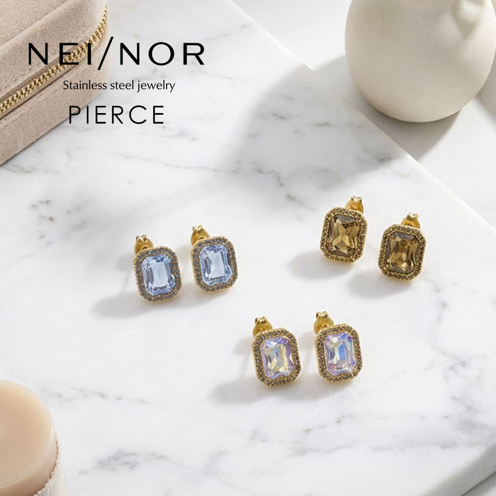 Rakuten - Nei/nor ピアス お肌に優しい つけっぱなしok サージカルステンレス 316L ジェンダーレス ファッション アクセサリー 錆に強い 変色しにくい スキンジュエリー 贈り物 プレゼント ゴールド シルバー ネイナー NnP-0130