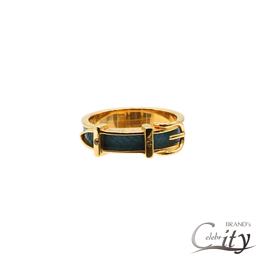 【SALE限定価格】HERMES【エルメス】スカーフ リングメタル/リザードブルー【USED】