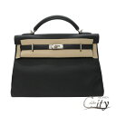 【SALE限定価格】HERMES【エルメス】ケリー42 マキシブラック/シルバー金具トゴ W刻印 【USED】