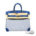 【セール限定価格】HERMES【エルメス】バーキン 25スイフト×トワルアッシュブルーフランス×エクリュ・ブルービルーシルバー金具 U刻印【USED】