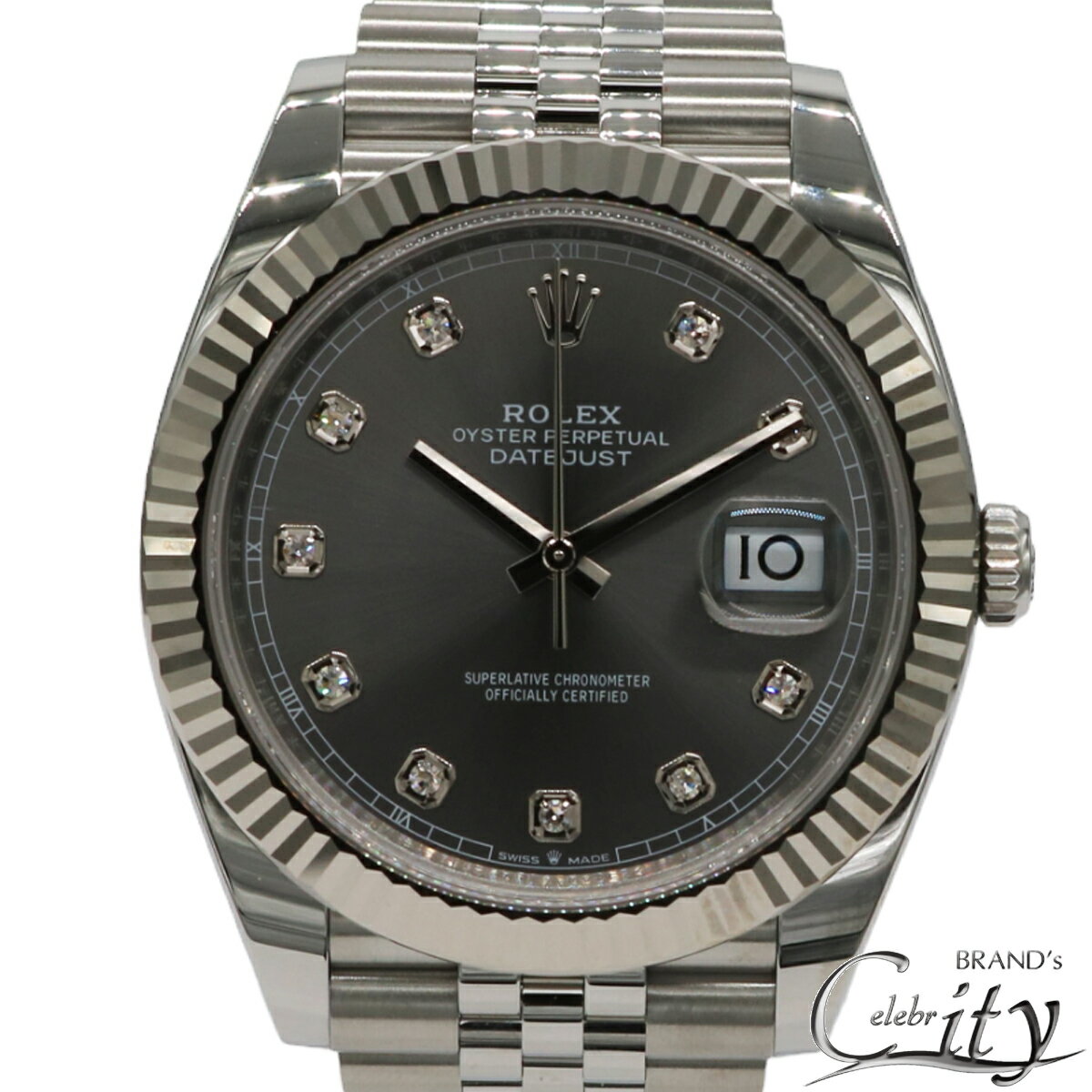 デイトジャスト 腕時計（メンズ） ROLEX【ロレックス】デイトジャスト126334G/ランダムSS×WG　スレート(グレー)文字盤メンズ【NEW】