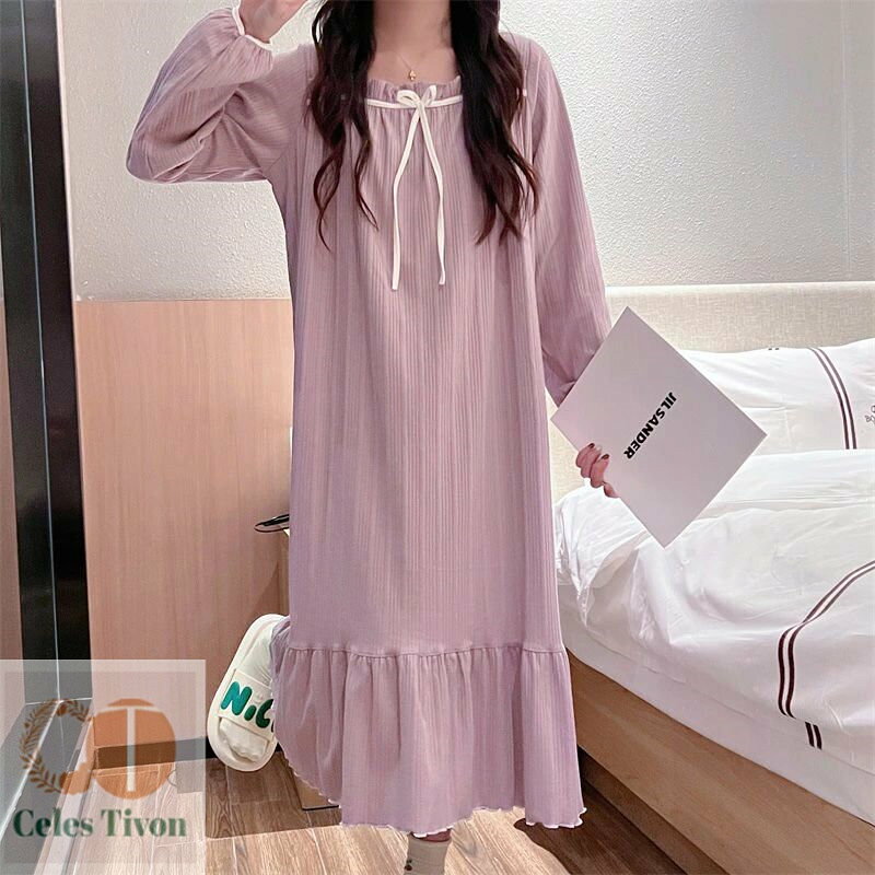 ネグリジェ パジャマ ルームウェア レディース ワンピース ロング丈 ナイトウェア 寝巻き 春夏秋冬 寝巻き 部屋着