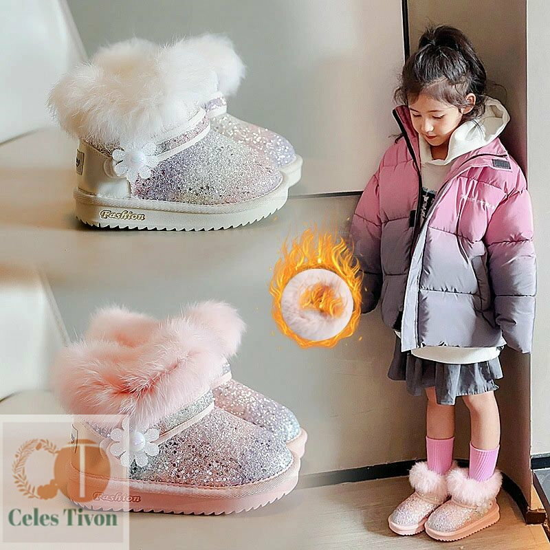 【送料無料】ムートンブーツ キッズ ベビー 14cm・21cm ブーツ ぺたんこ 防滑 痛くない 歩きやすい 防..