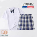 スクールシャツ プリーツスカート チェック柄 半袖 女子 学生服 白 洗える 無地 カッターシャツ 制服 ショットスカート 女児 子供 女の子 お受験 面接 説明会 行動観察 小学校 中学校 小学生 中学生 通学 XS-2XL 女子制服 JK制服 女子高生 制服 コスチューム衣装