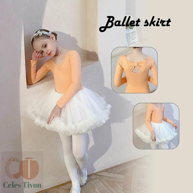 レオタード 体操服 こども 女の子 キッズ バレエ スカート付き2点セット 謝恩会 発表会 演奏会 バレエ..