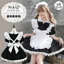 メイド服 ハロウィン コスプレ メイド 可愛い 女の子 セクシー カップル ロリータ 定番 衣装 レディース エプロン ドレス アリス風仮装 男ウケ 大きいサイズ 頭飾り カチューシャ 女子会 アイドル ブラック 黒 学園祭 豪華6点セット S-2XL