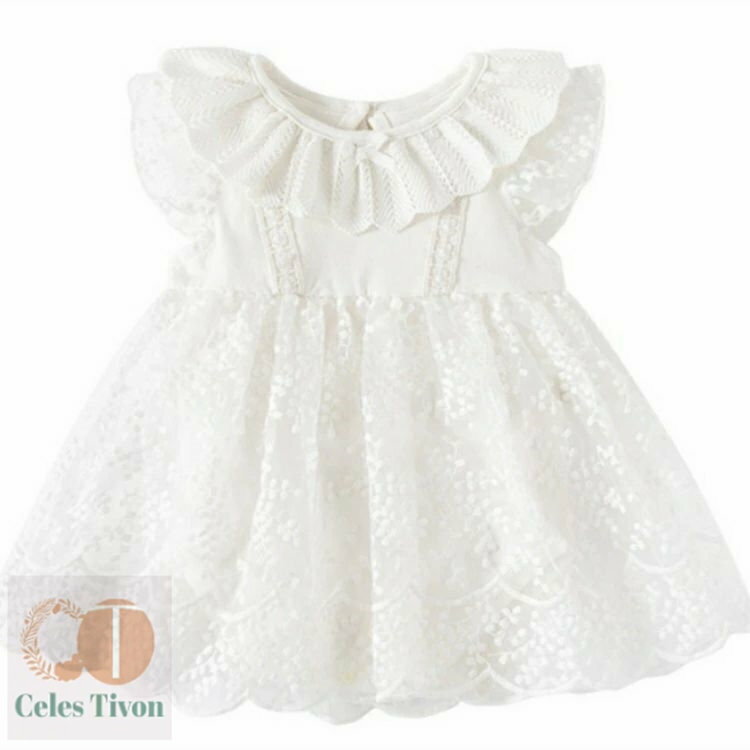 ベビー ドレス 結婚式 女の子 半袖 夏物 レースワンピース 赤ちゃん ベビー服 新生児 服 ロンパース レ..