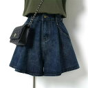 ショートパンツ レディース デニム 大きいサイズ ショートパンツ ハーフパンツ Aライン ハイウエスト プリーツデニムパンツ ワイドパンツ カジュアル オシャレ 可愛い ジュニア 女の子 夏 短パン ジーンズ 美脚 美尻 ポケット付き 体型カバー