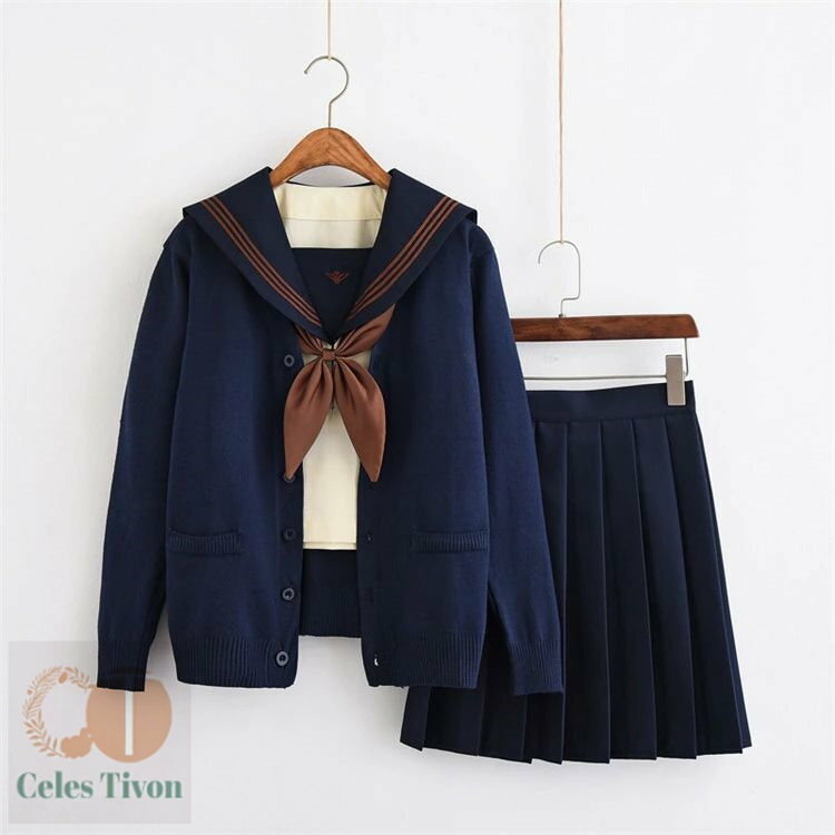 セーラー服 女子高校 ハロウィン コスプレ制服 プリーツスカート 衣装 学生服 春秋 夏 上下セット 4点セット 半袖 長袖 JK制服 スクール 制服 高校生 学園祭 文化祭 紺 イエロー