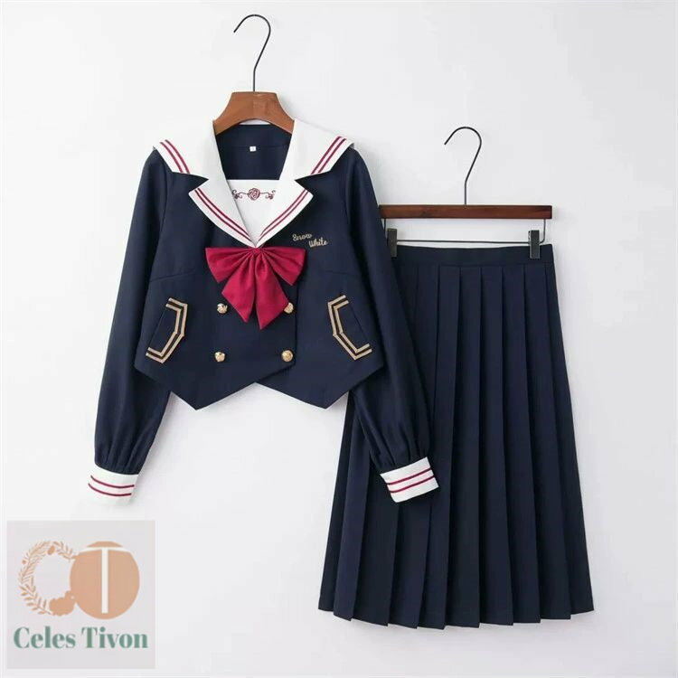 セーラー服 女の子 長袖 半袖 上下セット 小学生 中学生 高校生 プリーツスカート JK制服 スクール制服 レディース 新学期 学園祭 文化祭 ハロウィン コスプレ衣装 紺 ネイビー