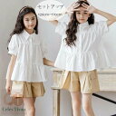 韓国子供服 セットアップ キッズ 子供服 女の子 夏服 半袖シャツ+ショートパンツ 2点セット ガールズ 上下セット お出かけ 通学着 撮影写真 パーティー イベント 誕生日 結婚式 呼ばれ 女の子 パンツセット 可愛い おしゃれ 120 130 140 150 160 170