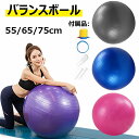バランスボール ヨガボール 55cm/65cm/75cm エアポンプ付き 体幹トレーニング 美シェイプアップ エクササイズ ダイエット フィットネスボール バラ...