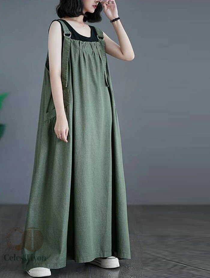 キャミワンピース ワンピース レディース 春 夏 サロペット　ベーシック ゆったり　無地　体型カバー　大きいサイズ　キャミ マキシワンピース キャミソールワンピース ロング丈 マタニティ オールシーズン 春夏秋冬