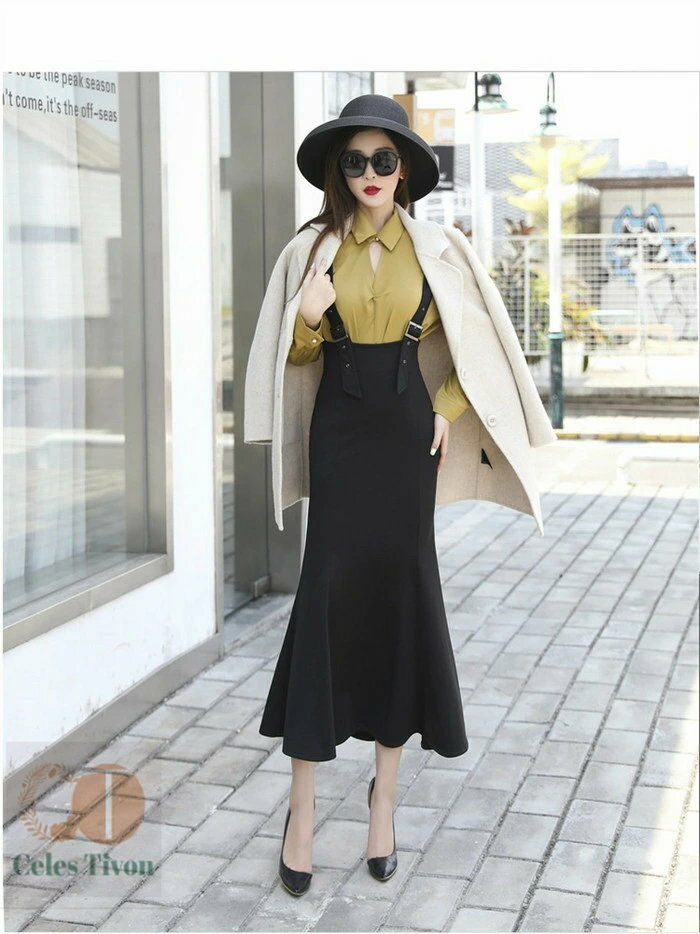 サロペット スカート ジャンパースカート 秋 レディース きれいめ マーメイド ワンピース ジャンスカ オールインワン 秋冬 マーメイドスカート ロングスカート 大きいサイズ ゆったり あったか 着痩せ カジュアル 秋 冬 大人可愛い 送料無料