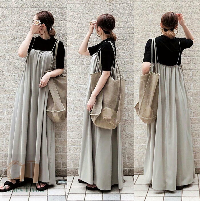 サロペットスカート ワンピース サロペット スカート レディース きれいめ ゆったり ロング ジャンスカ ロングワンピース サロペットワンピース 大きいサイズ 体型カバー おしゃれ ノースリーブ 妊娠服 マタニティ 大人 春夏 春 夏 秋