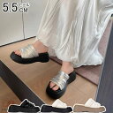 厚底サンダル レディース ビーチサンダル 夏サンダル 軽量 疲れない 痛くない 美脚 ヒール5.5cm 楽ちん 洗える 柔らかい おしゃれ シンプル 快適 滑り...
