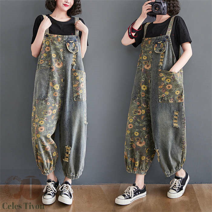 サロペット パンツ オールインワン レディース パンツドレス デニム パンツ オーバーオール デニム サロペットパンツ 花柄 体型カバー 着痩せ ロング丈 カジュアル きれいめ 大きいサイズ オシャレ 可愛い 春 夏 夏服 20代 30代 40代 50代 送料無料