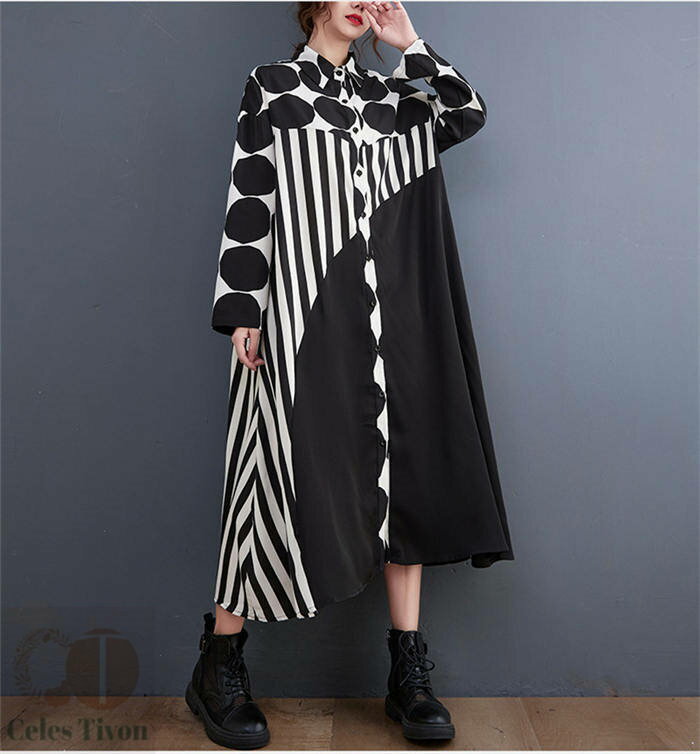 シャツワンピース ワンピース レディース ロング ワンピース ロング シャツワンピース ゆるっとワンピース 長袖 ロング丈 体型カバー ゆったり シンプル バイカラー ロングワンピ 着痩せ 切り替えデザイン 30代 40代 50代 春 夏 秋 カジュアル 大きいサイズ 送料無料