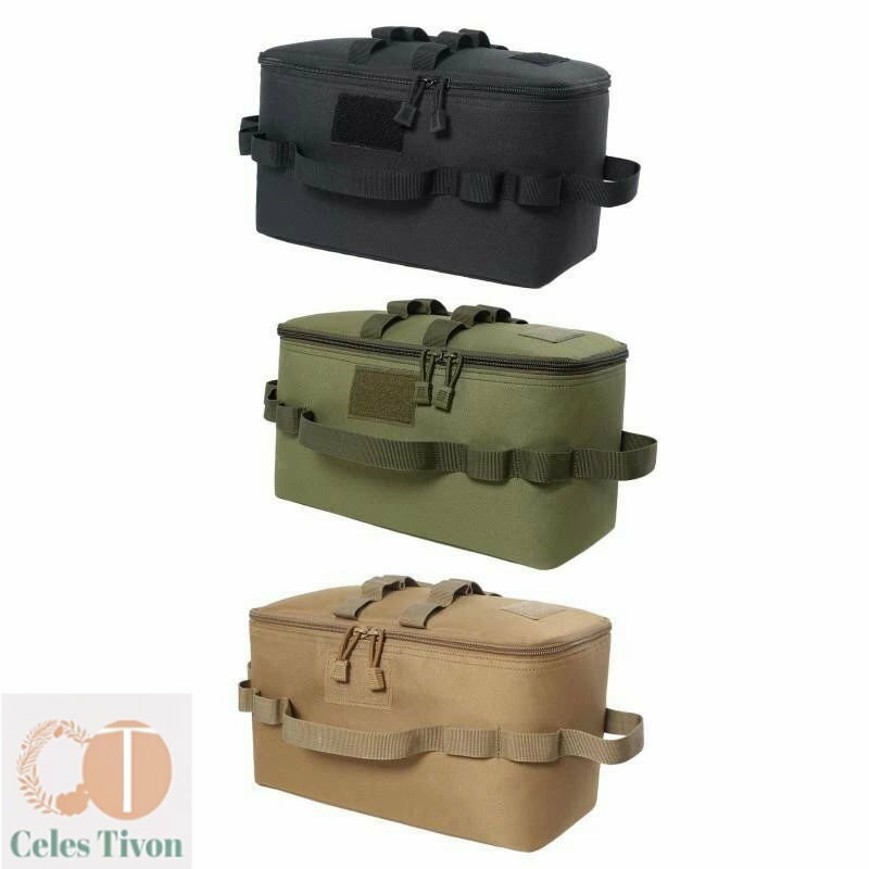 アウトドア キャンプ用収納バッグ キャリー ハンドル付き折りたたみ式 オックスフォード布ポケット ピクニック バッグ