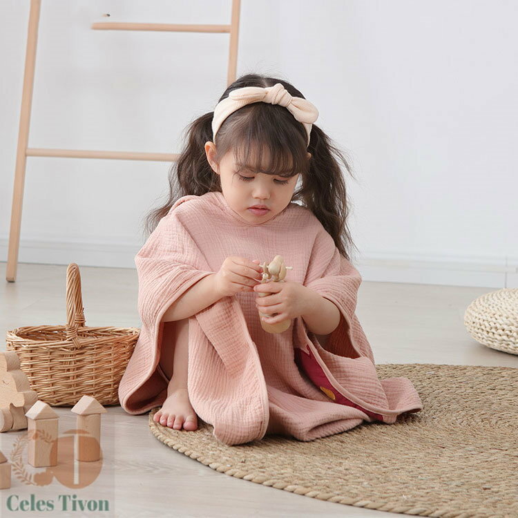 ベビー バスローブ ガーゼ キッズ 着るバスタオル 綿 寝袋 バスタオル 子供 バスタオルマント ビーチタオル フード付き キッズ プールタオル おくるみ ガーゼケット お風呂 プール 防寒 着る毛布 出産祝い プレゼント 可愛い