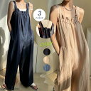 【送料無料】オールインワン サロペット キャミソール キャミサロペット パンツ レディース 春夏 マタニティ 上品 きれいめ オフィス 仕事 ゆったり ロング 着痩せ 大きいサイズ カジュアル おしゃれ 体型カバー 3color