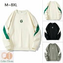 トレーナー メンズ 長袖 tシャツ プルオーバー ワンポイント カジュアル トップス 大きいサイズ 切り替え カッコイイ ゆったり スウエット コート ベーシッ...