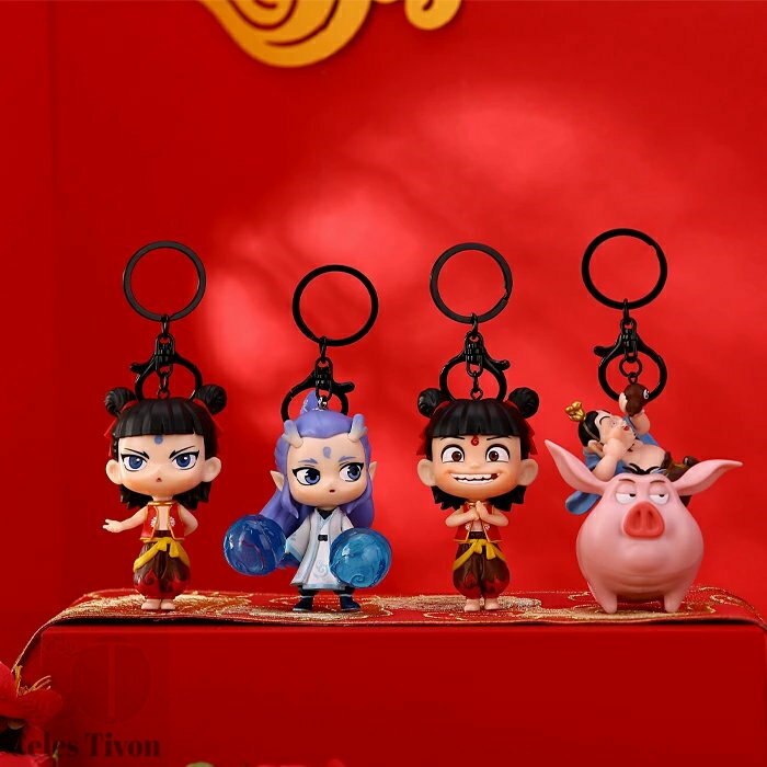 NEZHA ナタ 魔童 敖丙 アオビン ナタ魔童鬧海 キーホルダー キーチェーン 魔童 ぬいぐるみ 装飾品 道具..