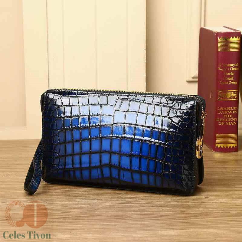 クラッチバッグ セカンドバッグ クロコダイル柄 鞄 おしゃれ ファッション メンズ 大容量 ハイエンド エレガント ロック付き モダン ス