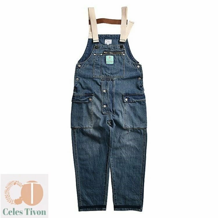 サロペット オールインワン オーバーオールジーンズ つなぎ デニムパンツ アメカジストリートワークスタイル カッコイイ
