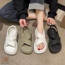 スポーツサンダル 厚底 レディース 歩きやすい 厚底サンダル 靴 コンフォート サンダル おしゃれ 軽量 サンダル 痛くない ビーチサンダル 厚底靴 ベルクロ ...