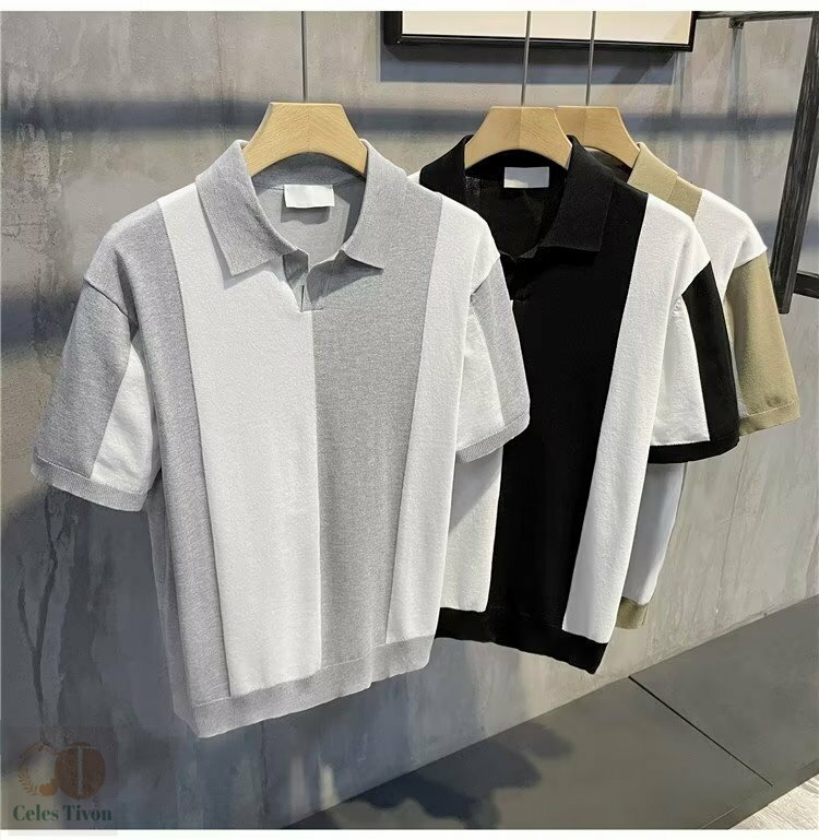 冷感 ポロシャツ 半袖ニット メンズ サマーニット 薄手 ゴルフシャツ ニットポロ 夏 夏服 サマーセーター トップス カジュアル Vネック ニットポロシャツ カジュアル ニットtシャツ 涼しい おしゃれ ゴルフウェア ゆったり ビジネス 折襟 半袖ポロシャツ スキッパーポロ