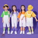 子供服 オーバーオール サロペット キッズ ダンス衣装 ヒップホップ 子供用 パンツ 半袖 tシャツ カラフル 学生服 ジュニア ダンス衣装 女の子 男の子 ダボダボ ズボン 運動会 練習着 スポーツ 幼稚園 保育園 卒業式 ステージ 合唱 舞台 発表会 応援団 ポッピング