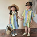 セットアップ キッズ 男の子 半袖 シャツ ハーフパンツ 上下セット 女の子 ワンピース 子供服 ジュニア 子供 子ども ベビー カラフル 夏 夏服 ゆったり ...