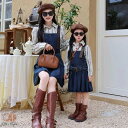 親子 ペアルック シャツ デニムスカート 上下セット 長袖 秋 冬 オールインワン 親子ペア 親子お揃い レディース キッズ スカート セットアップ 子供服 女...