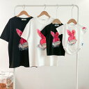 親子ペアルック tシャツ リンクコーデ 赤ちゃん ロンパース ペア 白 黒 うさぎ 子供服 ペアtシャツ 親子コーデ 親子お揃い 半袖 キッズ 男の子 女の子 パパ ママ 家族 お揃い tシャツ ベビー tシャツ ギフト 記念日 誕生日 プレゼント 母の日 父の日 運動会