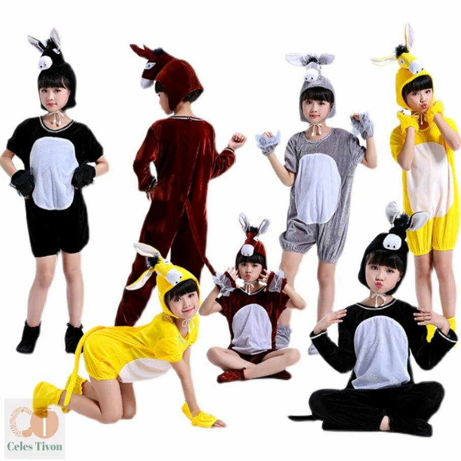 着ぐるみ ロバ Donkey 子供 動物 コスチューム 仮装 コスプレ キッズ 舞台衣装 可愛い ロンパース 幼稚..