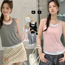 タンクトップ ブラ紐 隠し インナー レディース タンク ブラ紐隠し 脇高 Uネック キャミソール フェイクレイヤード タンクトップ 下着 トップス お洒落 大...