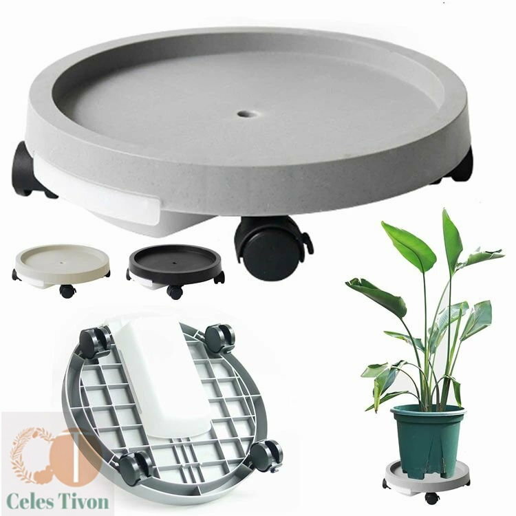植木鉢台 移動花台 鉢受台 フラワースタンド 鉢置台 キャスター 受け皿 360°回転 キャスター ロック可能 ストッパー付き 28.6cm 34.3cm 40cm 45.3cm 51.4cm 5サイズ&3カラー選べる 送料無料