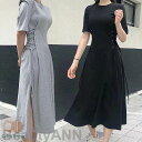 コルセットサイドスリット半袖ロングワンピース 韓国 春夏 コルセットワンピース 半袖 ワンピース レディース ロング丈 夏 ワンピース 半袖 ロングワンピース 韓 新生活 母 彼女 プレゼント ギフト