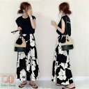 セットアップ レディース 夏 40代 ロング丈 半袖 Tシャツワンピース 上下セット 韓国風 セットアップ ワンピース お洒落 通勤 30代 40代 大きいサイ...