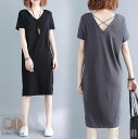 新生活 夏ワンピース レディースワンピ 無地ワンピース レトロワンピース 膝丈 夏ワンピ お出かけ 半袖 結婚式 二次会 パーティー 可愛い 体型カバー ゆったり