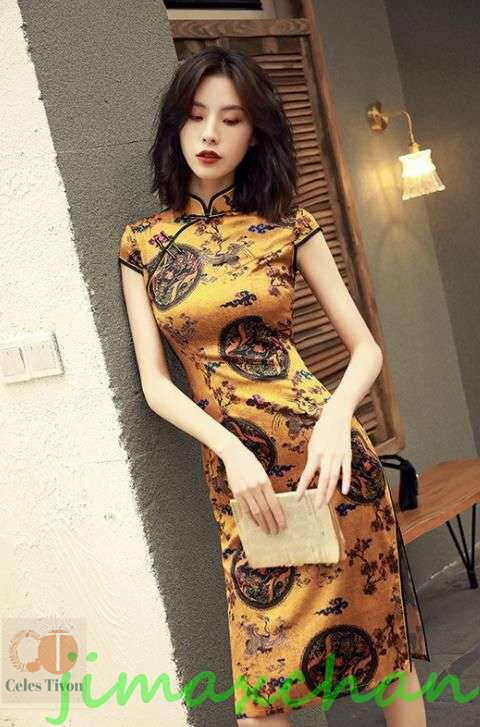 新生活 サマー パーティードレス ワンピース 結婚 安い チャイナドレス チュール レディース 民族風 ルエスニック